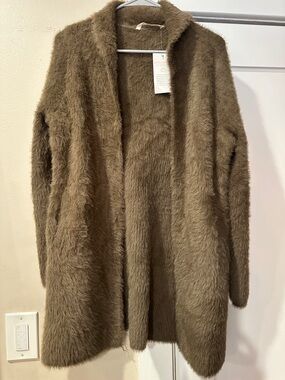 Soft Surroundings Plush Fuzzy Cardigan - Taupe